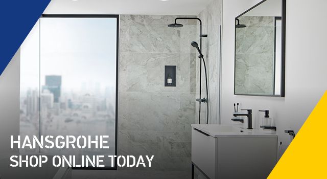 A promotional banner for Hansgrohe